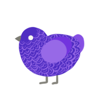 (unnamed), a indigo and blurple chicken with a double-lace pattern