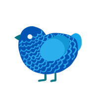 (unnamed), a ultramarine and sky chicken with a lace pattern