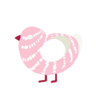 pinkyy, a rose and white chicken with a bar pattern