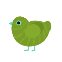 xxy Chart, a chartreuse chicken with a bar pattern