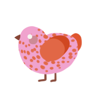 (unnamed), a pink and vermilion chicken with a speckle pattern