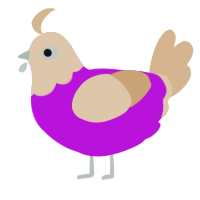 (unnamed), a amethyst and beige chicken with a head pattern