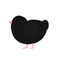 (unnamed), a black and sable chicken with a lace pattern