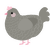 Pip, a ash chicken with a lace pattern