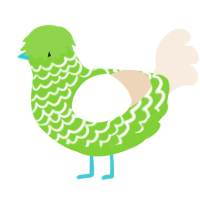 (unnamed), a grass and cream chicken with a lace pattern