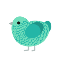 (unnamed), a mint and turquoise chicken with a lace pattern