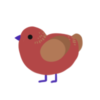 Brick, a red and brown chicken with a neck-band pattern