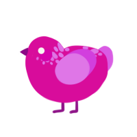 Barbie, a fuchsia and orchid chicken with a neck-speckle pattern