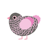 (unnamed), a grey and pink chicken with a lace pattern