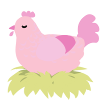 A rose and pink chicken with a half-lace pattern