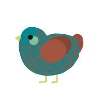 (unnamed), a teal and russet chicken with a double-lace pattern