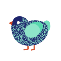 (unnamed), a navy and mint chicken with a double-lace pattern