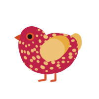 (unnamed), a crimson and honey chicken with a speckle pattern