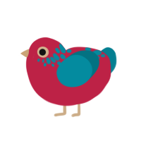 (unnamed), a crimson and sea chicken with a neck-speckle pattern