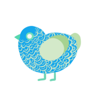 Seafoam, a sky and gluppy chicken with a double-lace pattern