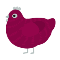 Yozora, a maroon chicken with a bar pattern