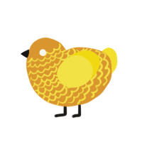 Honey, a orange and yellow chicken with a lace pattern