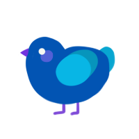 Eye Strain, a ultramarine and cerulean chicken