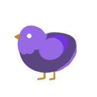 Plurple, a overcast and blurple chicken with a head pattern