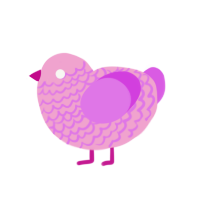 Plink, a pink and orchid chicken with a lace pattern