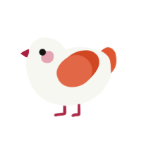 (unnamed), a white and vermilion chicken