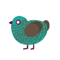 (unnamed), a turquoise and bark chicken with a lace pattern