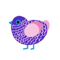 (unnamed), a indigo and pink chicken with a lace pattern