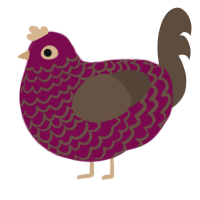 6 anne jr, a wine and bark chicken with a lace pattern