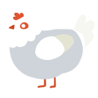 (unnamed), a mist and white chicken with a head pattern