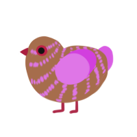 (unnamed), a brown and orchid chicken with a bar pattern