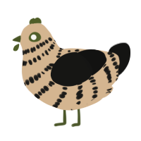 (unnamed), a beige and black chicken with a bar pattern