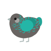 (unnamed), a grey and turquoise chicken with a half-lace pattern