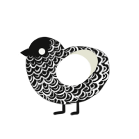 Yin Yang, a black and white chicken with a double-lace pattern