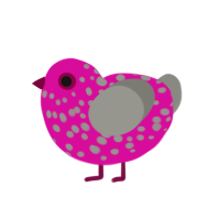 (unnamed), a fuchsia and ash chicken with a speckle pattern