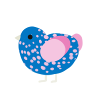 (unnamed), a sapphire and pink chicken with a speckle pattern