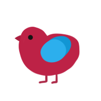 3, a crimson and sky chicken