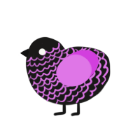 3, a sable and orchid chicken with a lace pattern