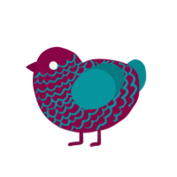 (unnamed), a maroon and teal chicken with a lace pattern