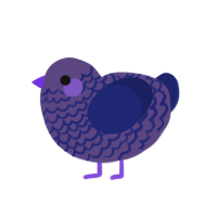 Doing Grape, a overcast and navy chicken with a lace pattern