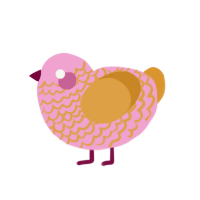 (unnamed), a pink and orange chicken with a lace pattern