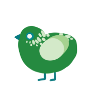 (unnamed), a viridian and gluppy chicken with a neck-speckle pattern