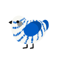 China, a white and ultramarine chicken with a bar pattern