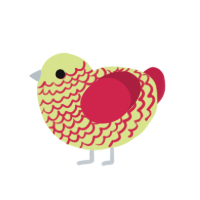 (unnamed), a lemon and crimson chicken with a lace pattern