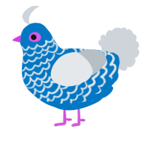 failure 13, a sapphire and mist chicken with a lace pattern