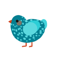 (unnamed), a sea and aqua chicken with a speckle pattern