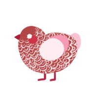 (unnamed), a red and rose chicken with a double-lace pattern