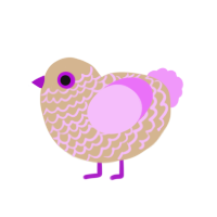 Lavender Oak, a beige and lavender chicken with a lace pattern