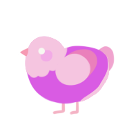 Lollipop, a orchid and pink chicken with a head pattern