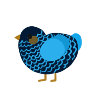 Lapis Lazuli, a tumblr and sky chicken with a lace pattern