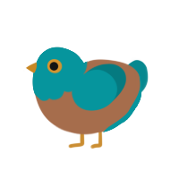 (unnamed), a brown and teal chicken with a head pattern